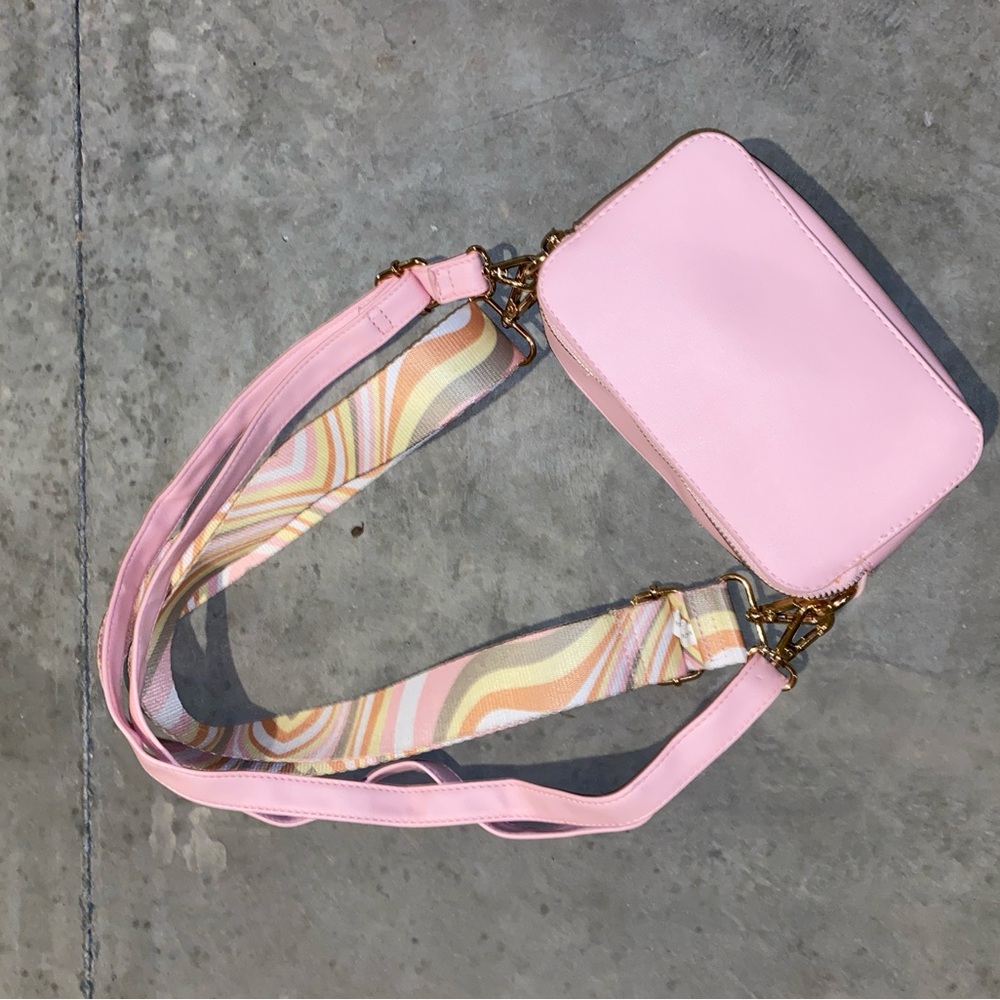 Modern Pink Crossbody Bag with Braided Strap